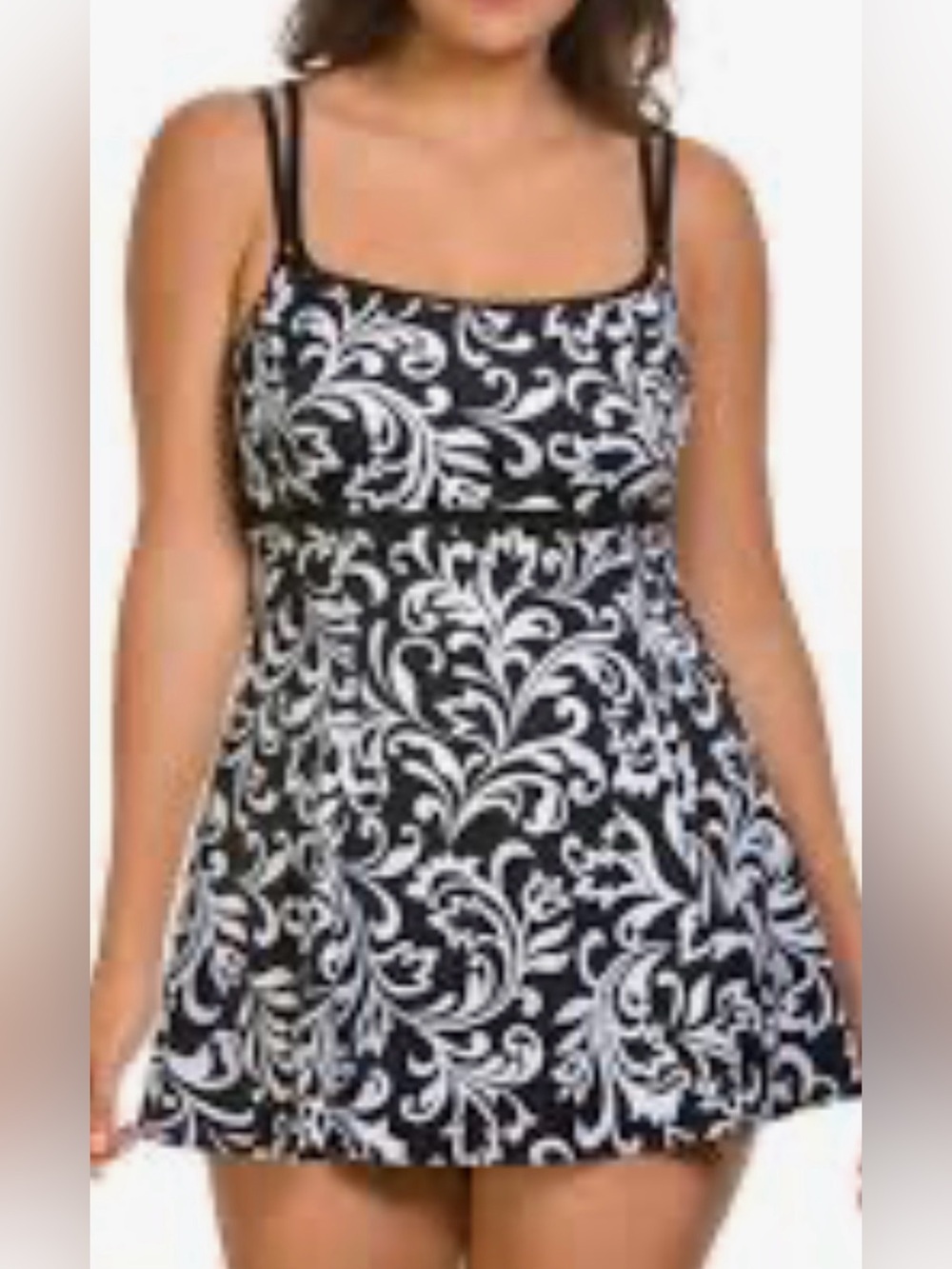 New Robby Len Colonial Paisley One Piece Tummy Shaper Swimdress size 14